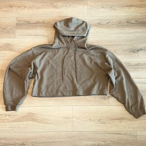 ALO Yoga Taupe Cropped Hoodie
